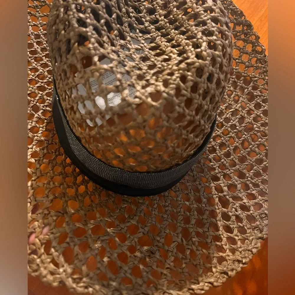 NWT Brunello Cucinelli Italy Size M Raffia women Hat Silver Monili Brown - Picture 2 of 13